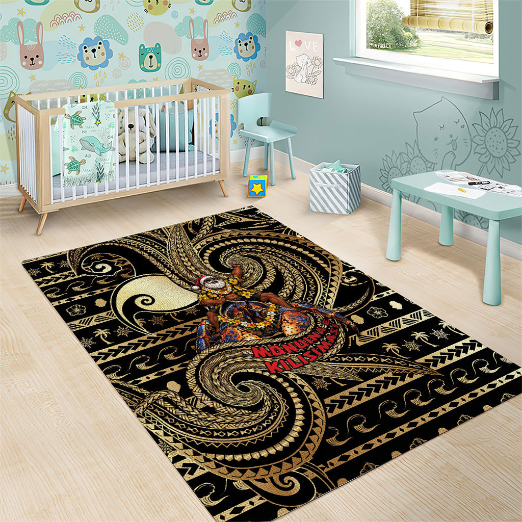 Niue Christmas Area Rug Santa Riding Coconut Crab DT05 - Polynesian Pride