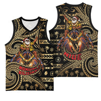Niue Christmas Basketball Jersey Santa Riding Coconut Crab DT05 - Polynesian Pride