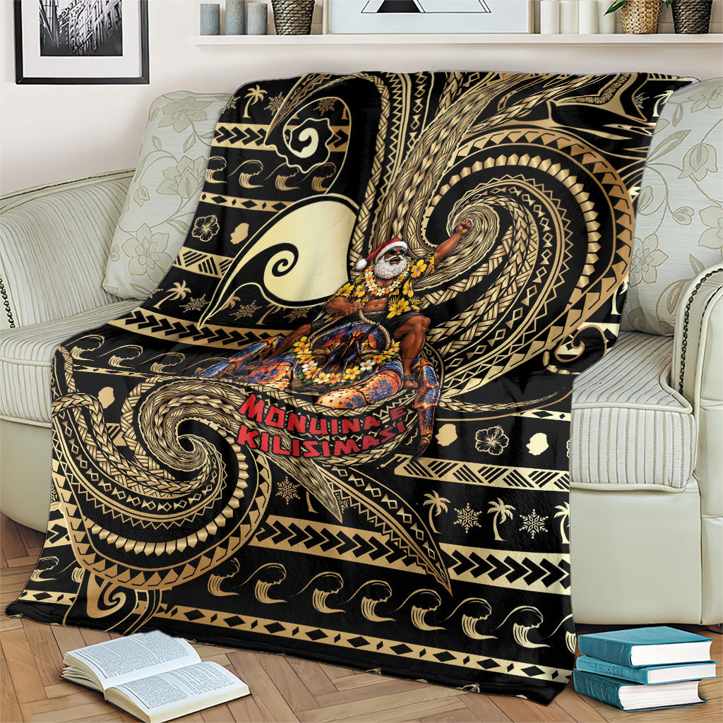 Niue Christmas Blanket Santa Riding Coconut Crab