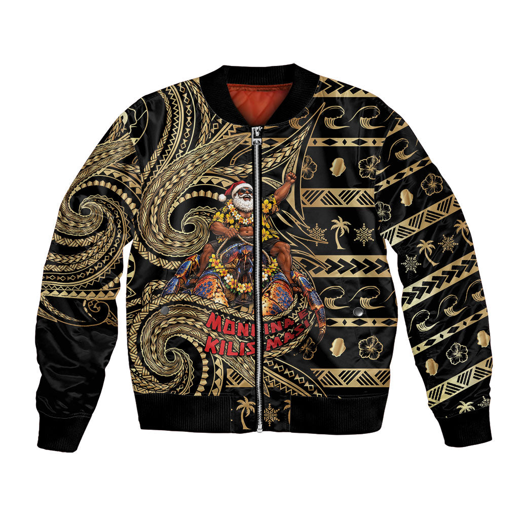 Niue Christmas Bomber Jacket Santa Riding Coconut Crab