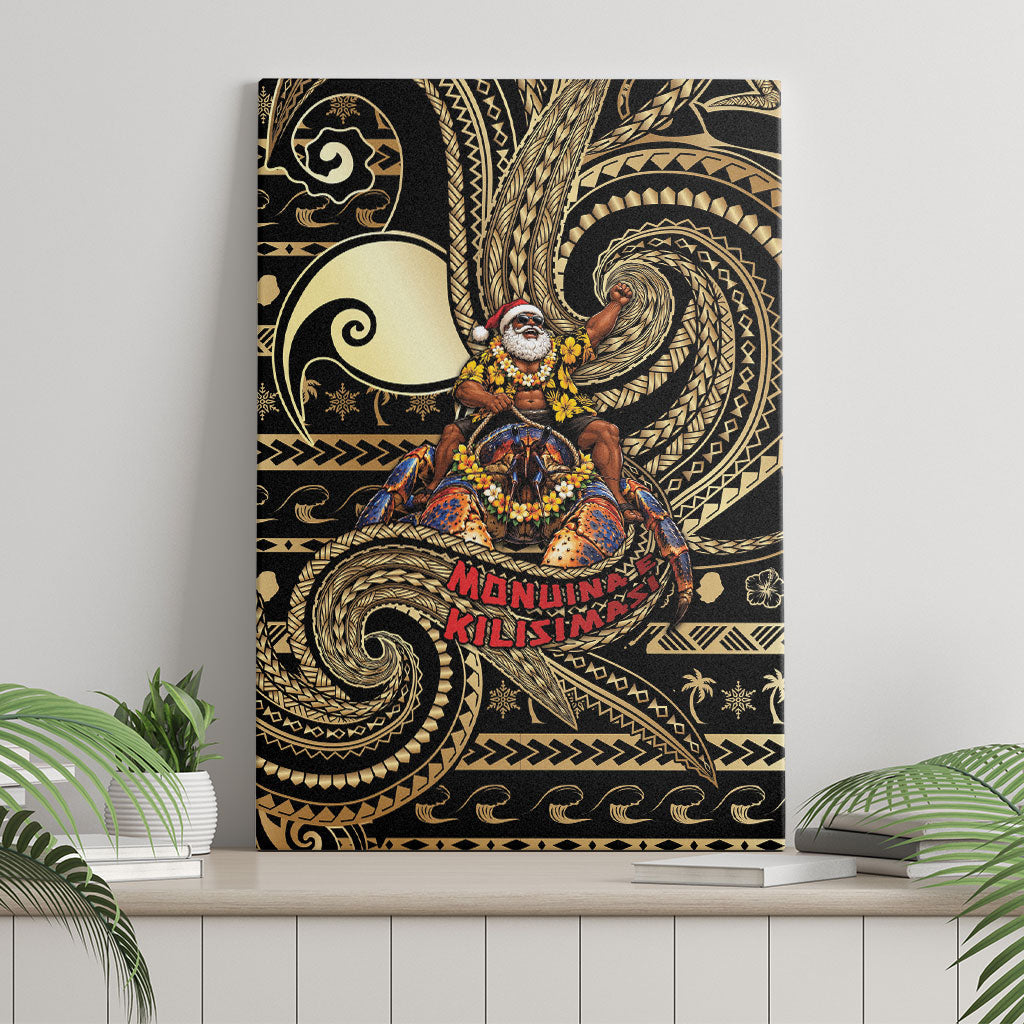 Niue Christmas Canvas Wall Art Santa Riding Coconut Crab DT05 - Polynesian Pride