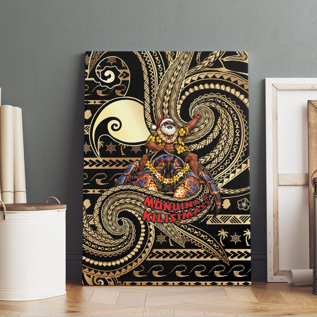 Niue Christmas Canvas Wall Art Santa Riding Coconut Crab DT05 - Polynesian Pride