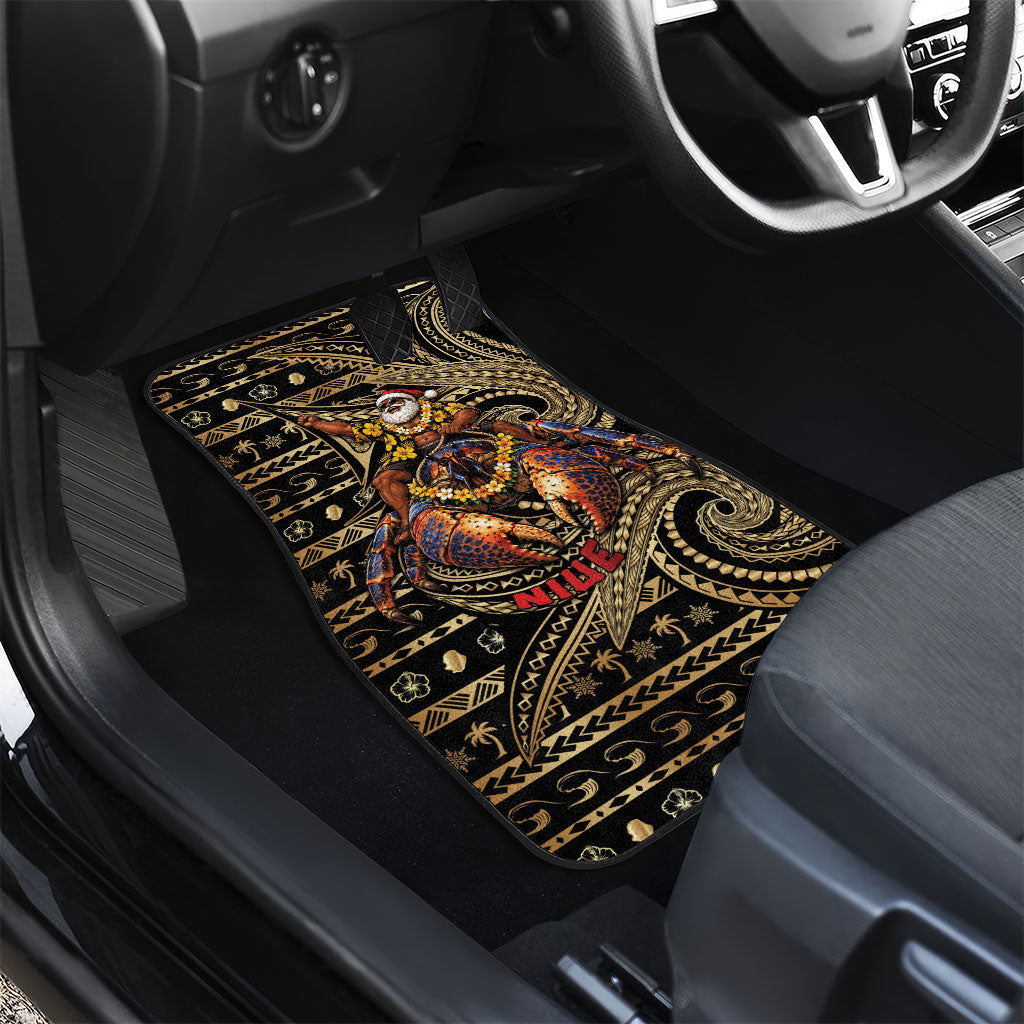 Niue Christmas Car Mats Santa Riding Coconut Crab DT05 - Polynesian Pride