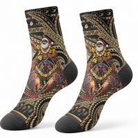 Niue Christmas Crew Socks Santa Riding Coconut Crab DT05 - Polynesian Pride