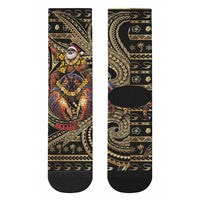 Niue Christmas Crew Socks Santa Riding Coconut Crab DT05 - Polynesian Pride
