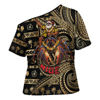 Niue Christmas Cross Shoulder Shirt Santa Riding Coconut Crab DT05 - Polynesian Pride