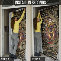 Niue Christmas Door Cover Santa Riding Coconut Crab