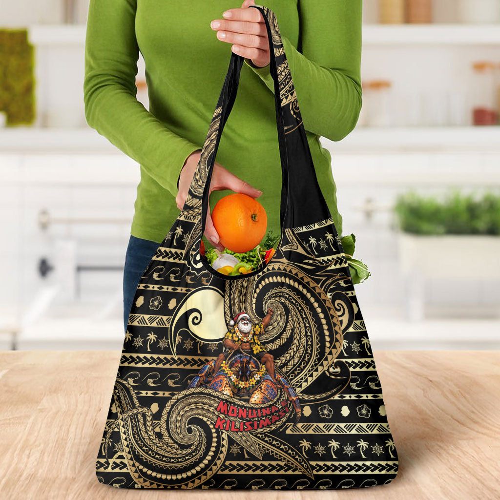Niue Christmas Grocery Bag Santa Riding Coconut Crab DT05 - Polynesian Pride