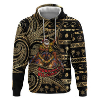 Niue Christmas Hoodie Santa Riding Coconut Crab DT05 Pullover Hoodie Gold - Polynesian Pride