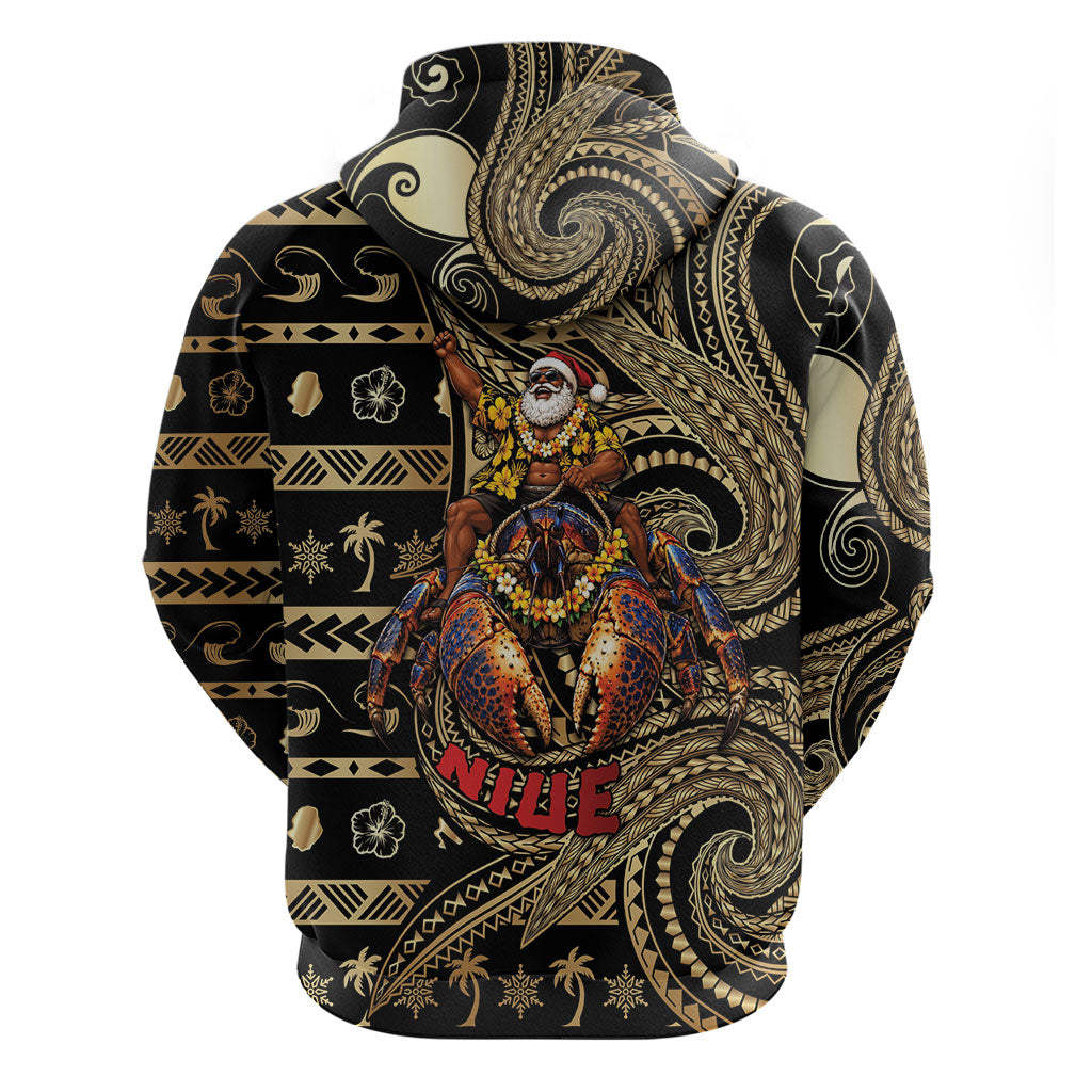 Niue Christmas Hoodie Santa Riding Coconut Crab DT05 - Polynesian Pride
