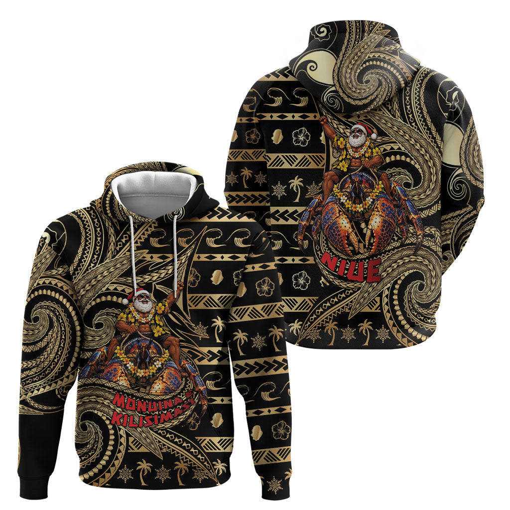 Niue Christmas Hoodie Santa Riding Coconut Crab DT05 - Polynesian Pride