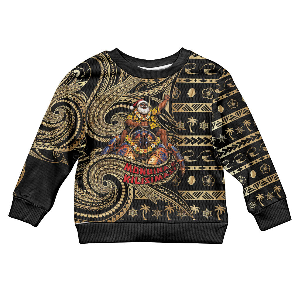 Niue Christmas Kid Ugly Christmas Sweater Santa Riding Coconut Crab