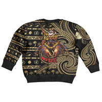 Niue Christmas Kid Ugly Christmas Sweater Santa Riding Coconut Crab