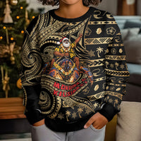 Niue Christmas Kid Ugly Christmas Sweater Santa Riding Coconut Crab