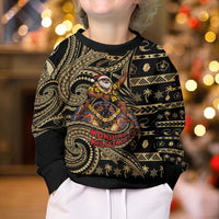 Niue Christmas Kid Ugly Christmas Sweater Santa Riding Coconut Crab