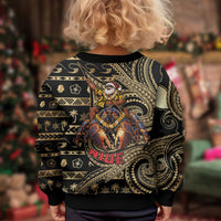 Niue Christmas Kid Ugly Christmas Sweater Santa Riding Coconut Crab