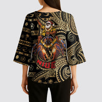 Niue Christmas Kimono Sleeve Blouse Santa Riding Coconut Crab