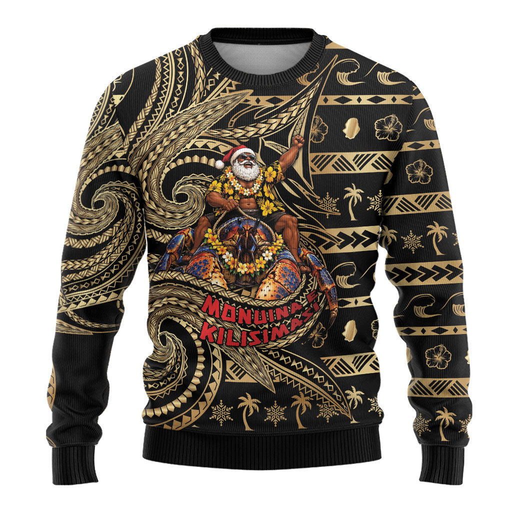Niue Christmas Ugly Christmas Sweater Santa Riding Coconut Crab