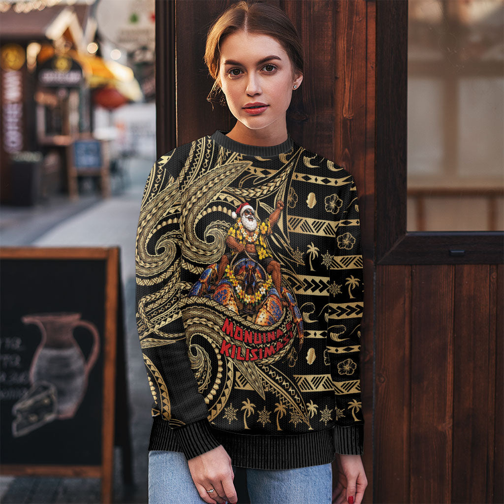 Niue Christmas Ugly Christmas Sweater Santa Riding Coconut Crab