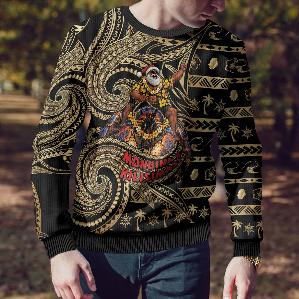 Niue Christmas Ugly Christmas Sweater Santa Riding Coconut Crab
