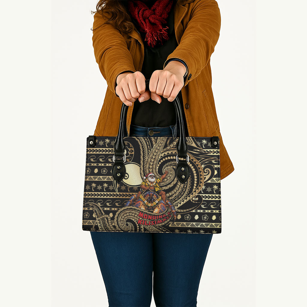 Niue Christmas Leather Bag Santa Riding Coconut Crab