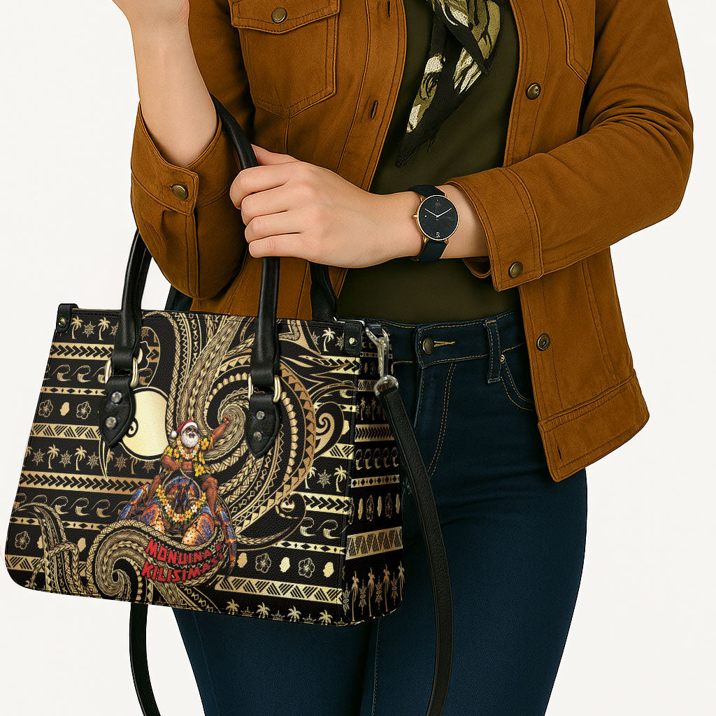 Niue Christmas Leather Bag Santa Riding Coconut Crab