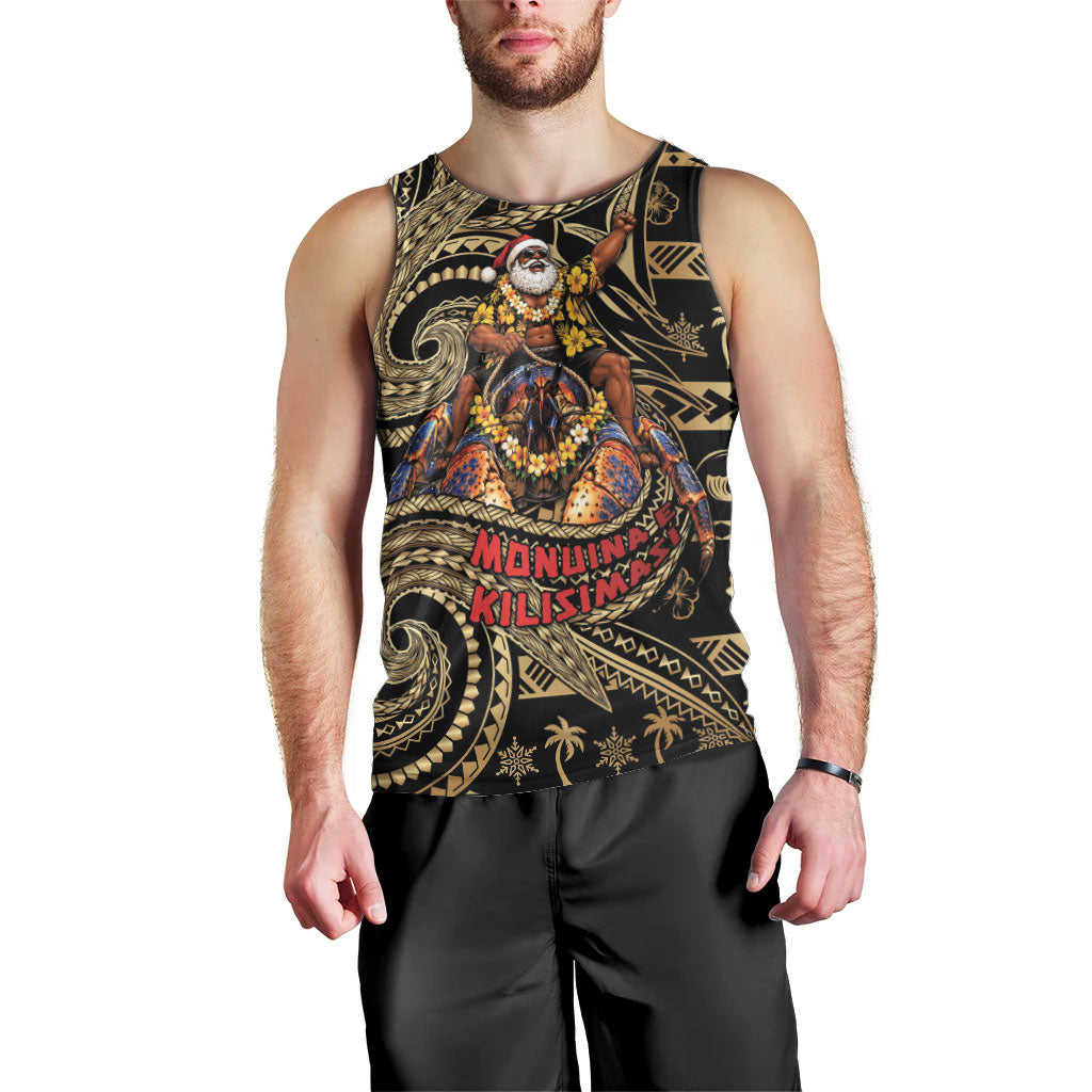 Niue Christmas Men Tank Top Santa Riding Coconut Crab