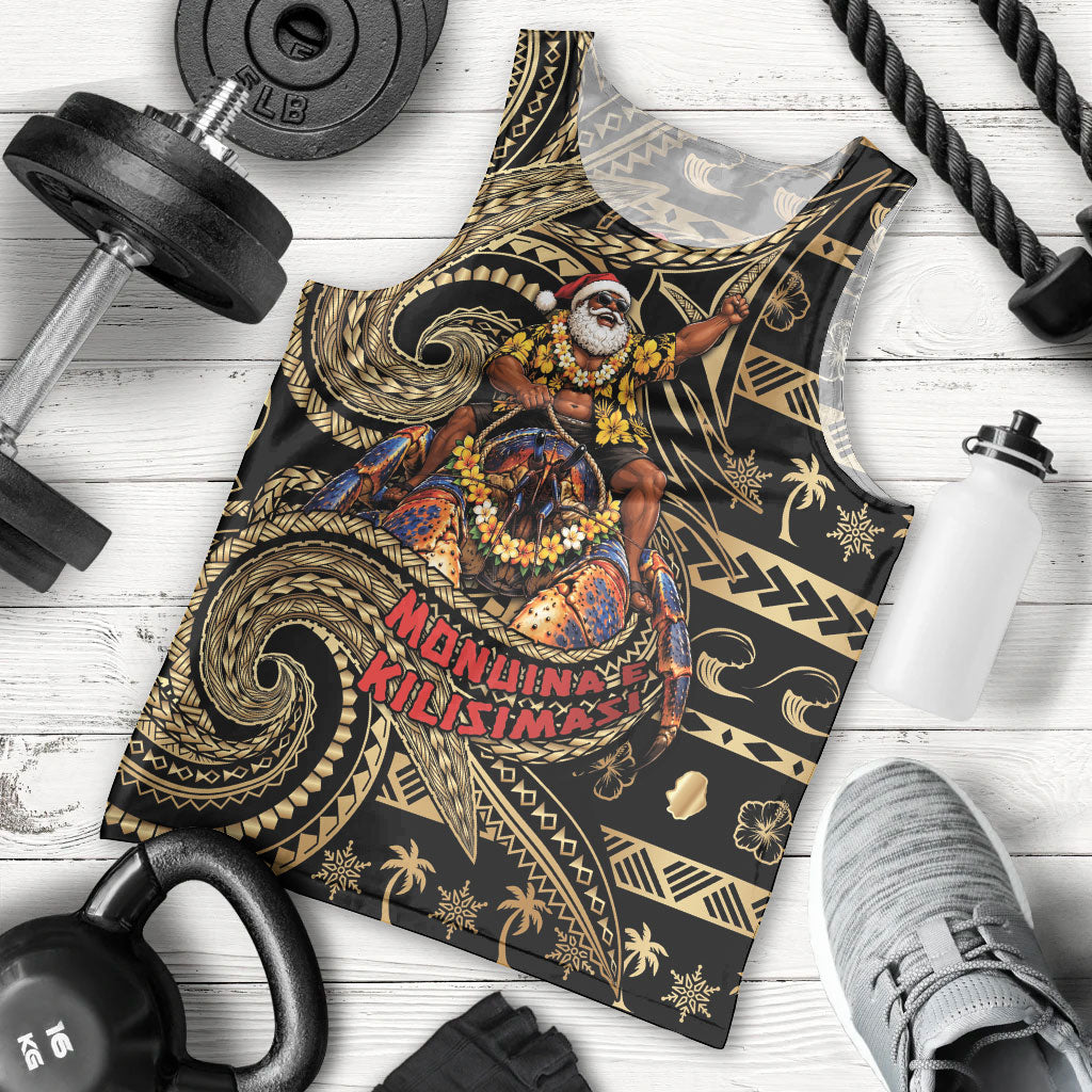 Niue Christmas Men Tank Top Santa Riding Coconut Crab