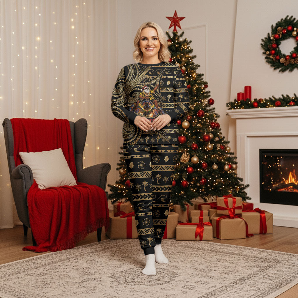 Niue Christmas Pajama Set Santa Riding Coconut Crab
