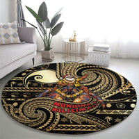 Niue Christmas Round Carpet Santa Riding Coconut Crab