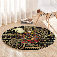 Niue Christmas Round Carpet Santa Riding Coconut Crab