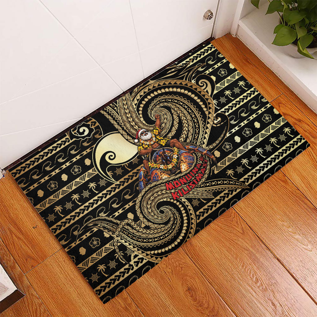 Niue Christmas Rubber Doormat Santa Riding Coconut Crab
