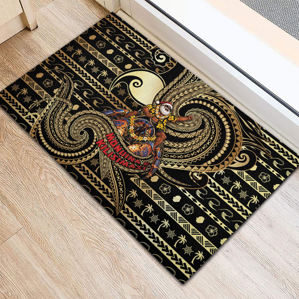 Niue Christmas Rubber Doormat Santa Riding Coconut Crab