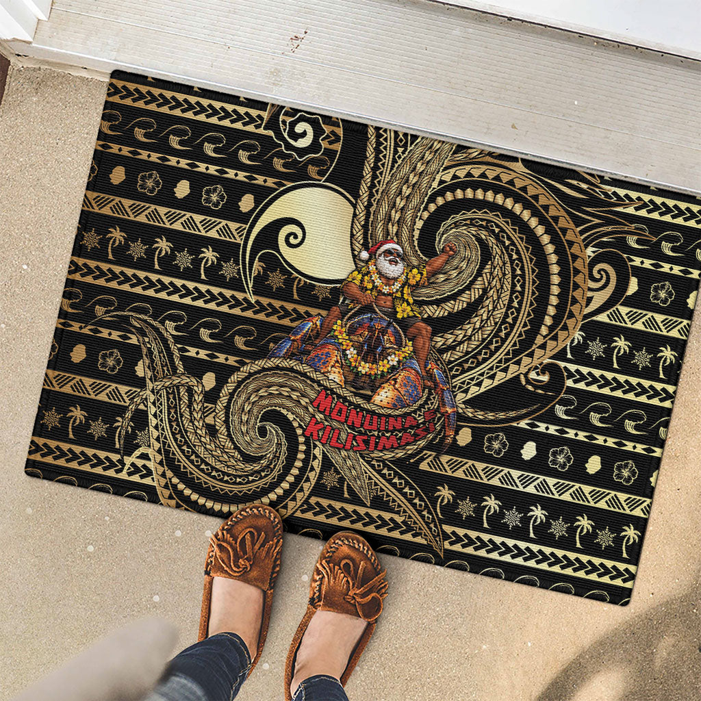 Niue Christmas Rubber Doormat Santa Riding Coconut Crab