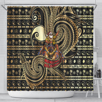 Niue Christmas Shower Curtain Santa Riding Coconut Crab DT05 - Polynesian Pride