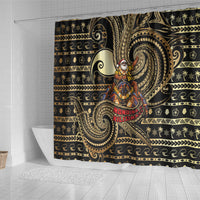 Niue Christmas Shower Curtain Santa Riding Coconut Crab DT05 - Polynesian Pride