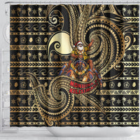 Niue Christmas Shower Curtain Santa Riding Coconut Crab DT05 - Polynesian Pride