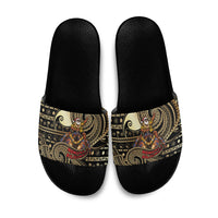 Niue Christmas Slide Sandals Santa Riding Coconut Crab DT05 Gold - Polynesian Pride
