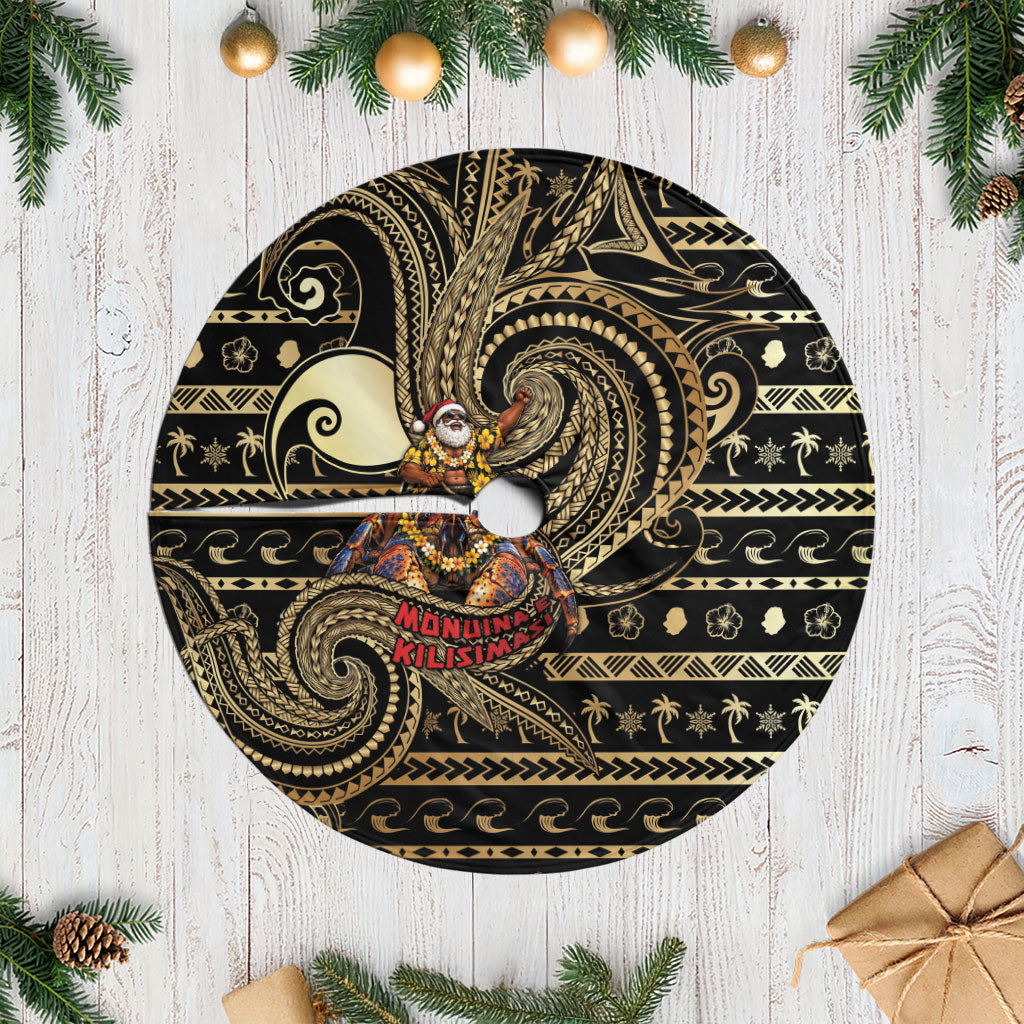 Niue Christmas Tree Skirt Santa Riding Coconut Crab