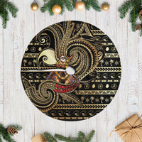 Niue Christmas Tree Skirt Santa Riding Coconut Crab