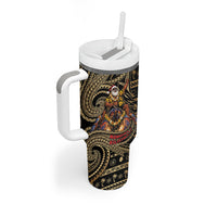 Niue Christmas Tumbler With Handle Santa Riding Coconut Crab DT05 - Polynesian Pride