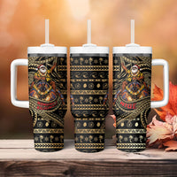 Niue Christmas Tumbler With Handle Santa Riding Coconut Crab DT05 - Polynesian Pride