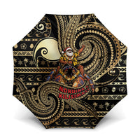 Niue Christmas Umbrella Santa Riding Coconut Crab DT05 One Size Folded 11.42 inch Opened Diameter 37.4 inch Gold - Polynesian Pride