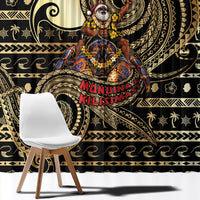 Niue Christmas Window Curtain Santa Riding Coconut Crab