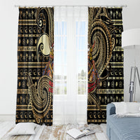Niue Christmas Window Curtain Santa Riding Coconut Crab