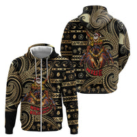 Niue Christmas Zip Hoodie Santa Riding Coconut Crab