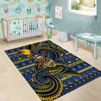 Tokelau Christmas Area Rug Santa Riding Sea Turtle DT05 - Polynesian Pride