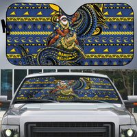 Tokelau Christmas Auto Sun Shade Santa Riding Sea Turtle DT05 Navy - Polynesian Pride