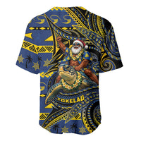 Tokelau Christmas Baseball Jersey Santa Riding Sea Turtle