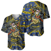 Tokelau Christmas Baseball Jersey Santa Riding Sea Turtle
